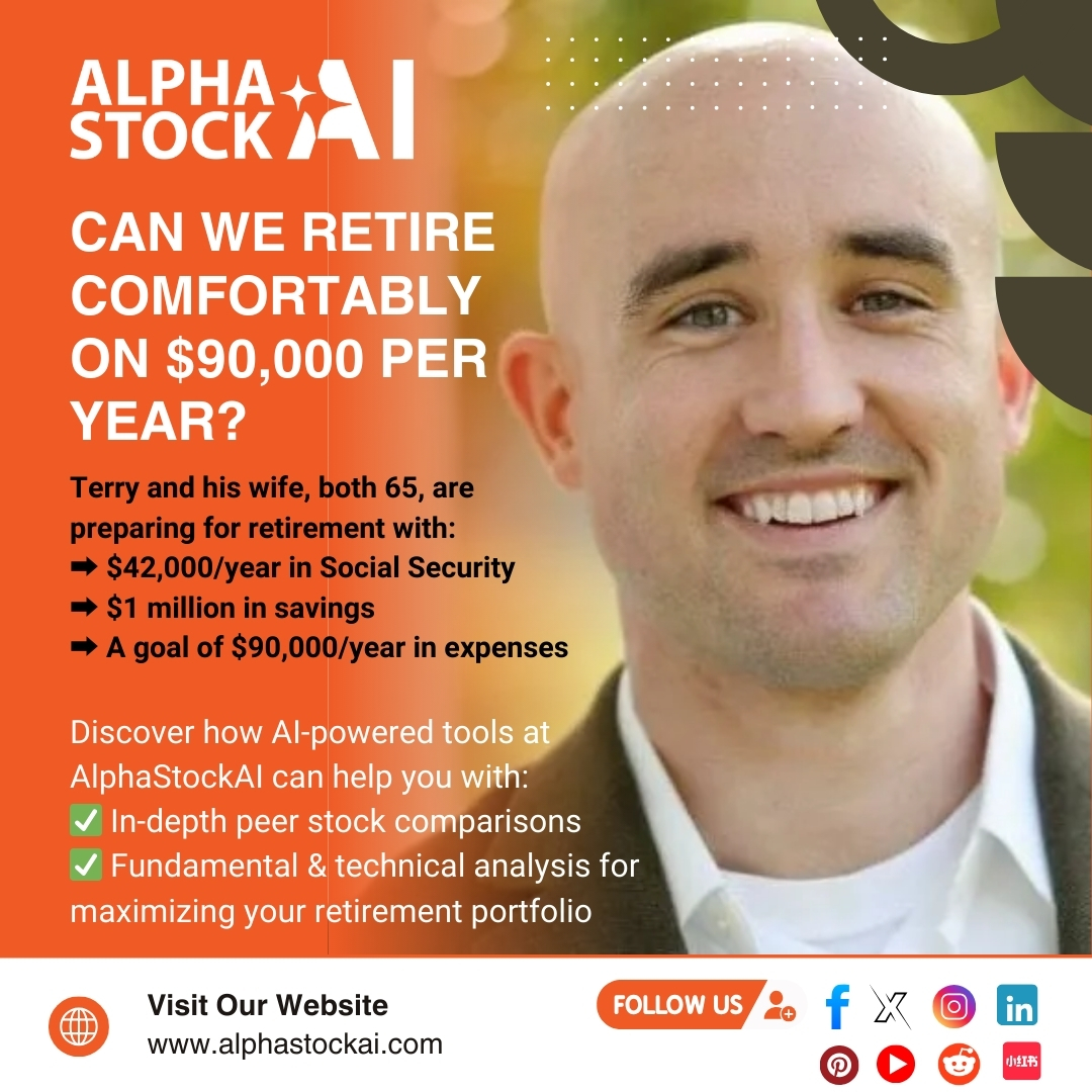 AlphaStockAI's tweet photo. Can We Retire Comfortably on $90,000 Per Year? 💰👩‍❤️‍👨
Terry and his wife, both 65, are preparing for retirement 
Discover how AI-powered tools at https://t.co/VfUgxGADwk can help you
#RetirementPlanning #AlphaStockAI #FinancialIndependence #MoneyMatters #SmartInvesting #ElonMusk https://t.co/WrtKjdwstL