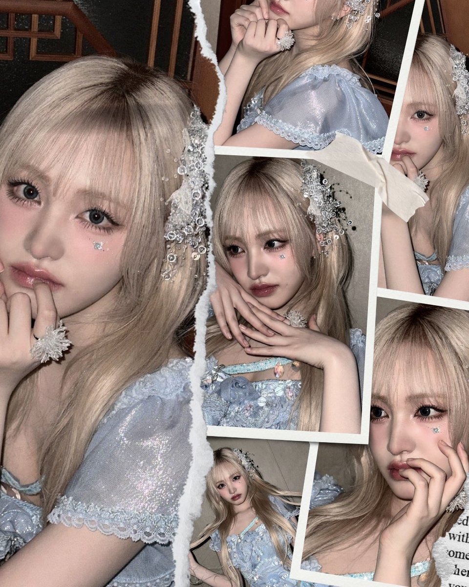 mkimliz's tweet photo. Draped in glimmers of sky lace, I feel like a delicate dream spun into reality. Each shimmering detail whispers elegance, while the crystal-like accents on my hair and fingers sparkle like stolen stardust. ✧₊˚ I'm caught in a fairytale moment that lingers just a little longer. https://t.co/j8zVR2J4Ro
