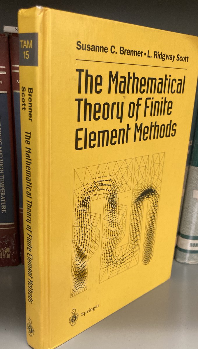 HiroNishikawa's tweet image. This was a textbook for a graduate math course that I took: "Finite-Element Methods" taught by Prof. Mark S. Gockenbach at U of Michigan in 1997. A bit too mathematical for engineering students, but it was a very good course and I learned a lot about FEM.