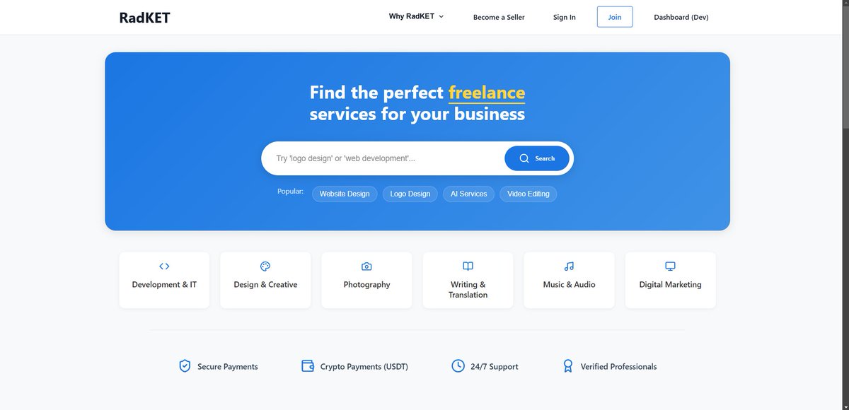 Little hint on what we're working on: 
Freelance marketplace with crypto payments, super low fees for freelancers &amp; customers, all types of services + special focus on AI offerings.

$RDK (on #Radix) dominance incoming after marketplace launch 🚀