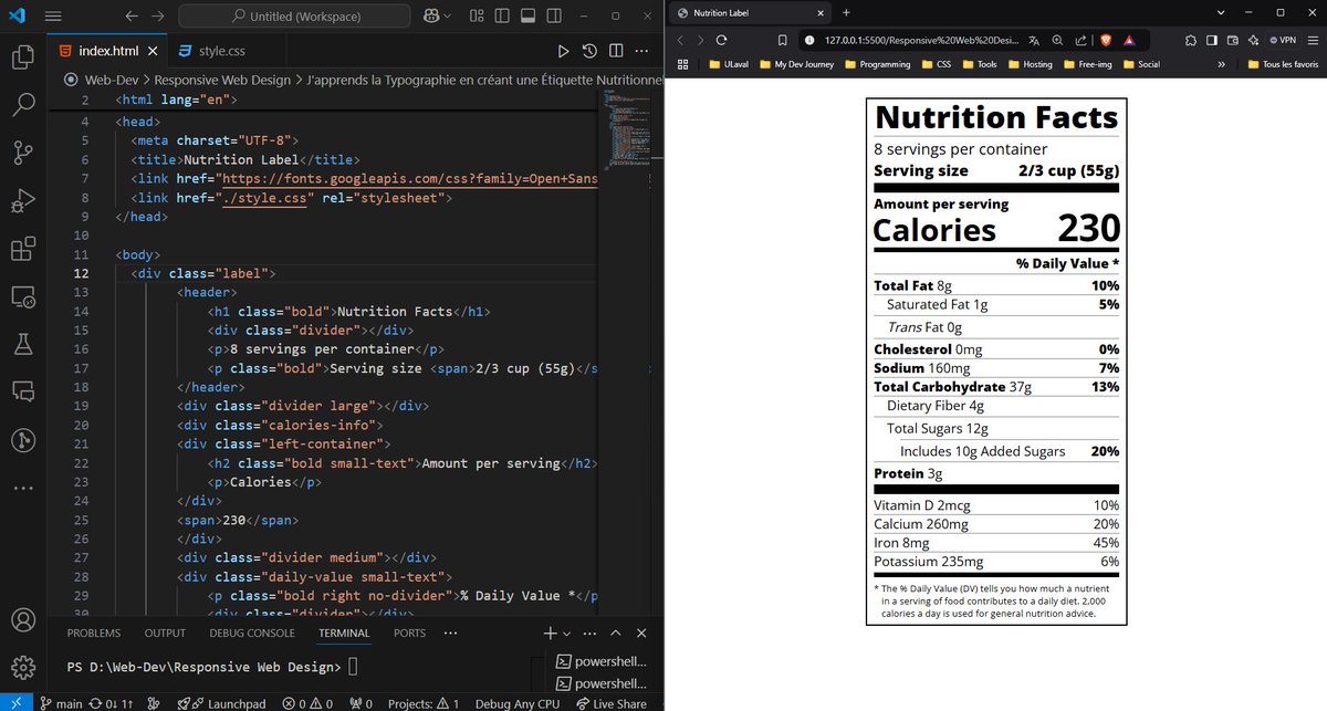 dereal_ismael's tweet image. Jour 27/30 : J'apprends la Typographie en créant une Étiquette Nutritionnelle
 
📺YouTube : youtube.com/@licode30
📚freeCodeCamp : freecodecamp.org/learn/2022/res…
#CSSChallenge #30DaysOfCSS #LearnCSS #freecodecamp