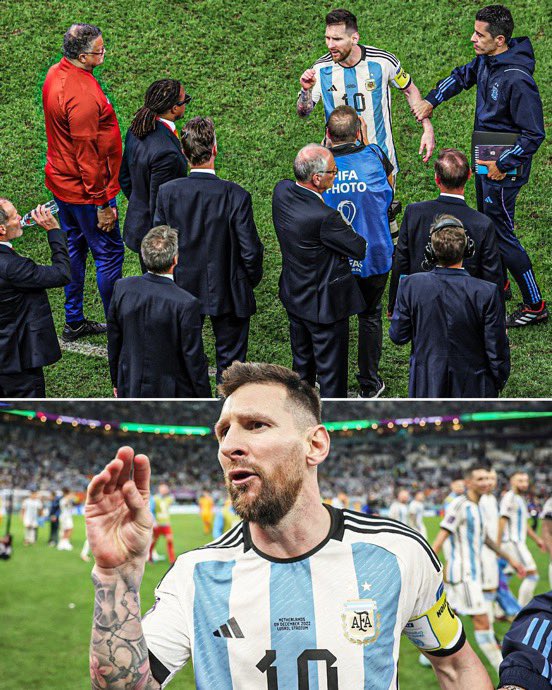 TotalLamine_'s tweet photo. 8. Louis Van Gaal “You’ll see how I’ll stop Messi on Friday”

Messi then scores and assists against Netherlands and celebrates like this https://t.co/tJrpFhiqGS