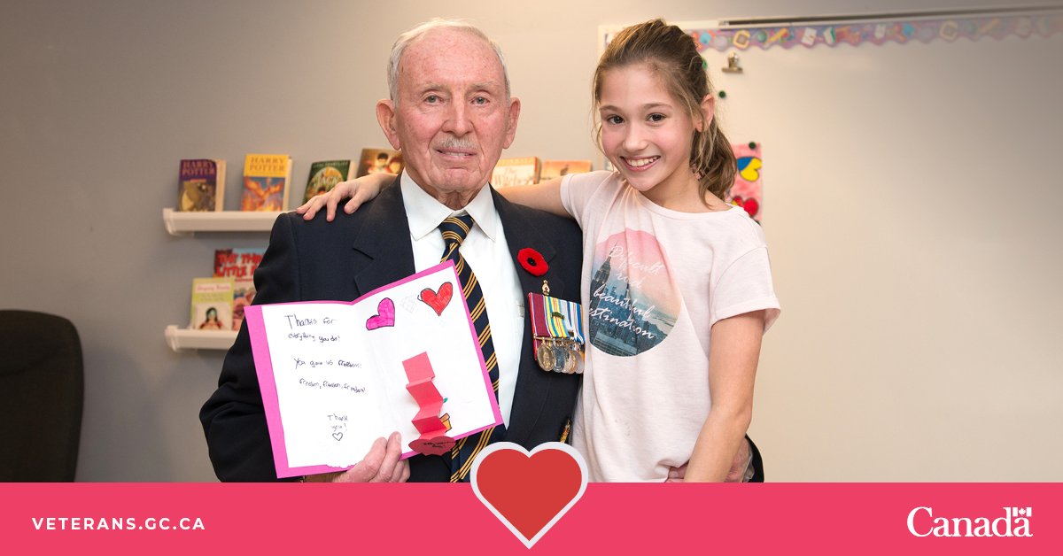 Honour a Veteran for their military service by sending Valentine’s Day cards. 
 
Learn more about #ValentinesForVets: ow.ly/x12x50ULVYS 
 
#CanadaRemembers