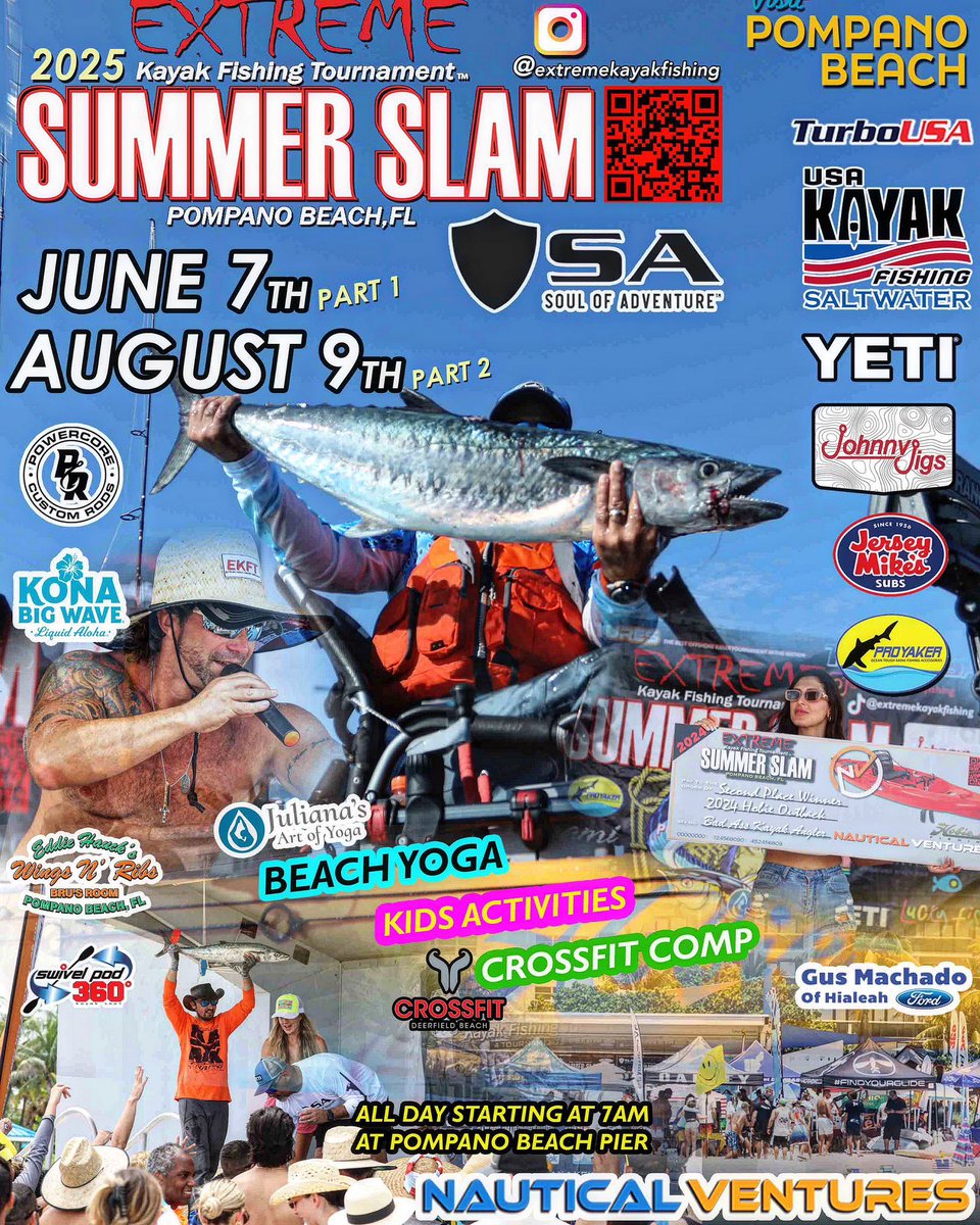 _EKFT's tweet image. 🚨Dates are SET🚨 for the 2025 #EKFT #summerslamseries! 
💥 June 7th
💥 August 9th 
.
🚨 For registration and more click the link in our bio or visit our website. #kayakfishing #extremesports #anglers #events #beachevent