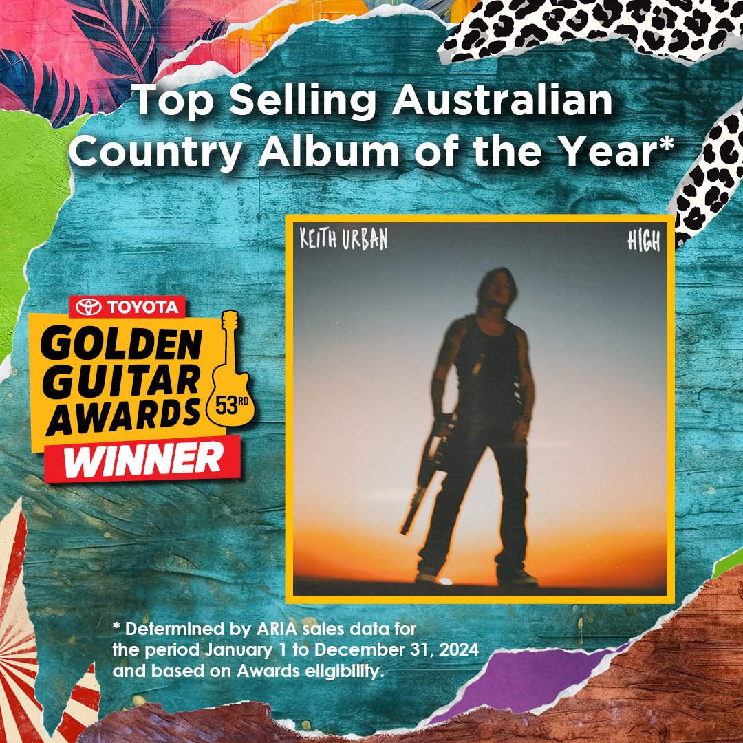 Congratulations to Keith Urban, who won the Golden Guitar for Top Selling Australian Album of the Year for “HIGH” ⭐🏆

#GoldenGuitars #TCMF2025