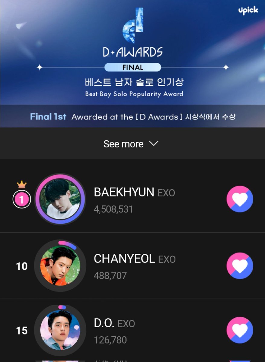 SupportTeamEXO's tweet image. UPICK D Awards 🗳

🔹️Best Boy Group Popularity
#2 #EXO
🗓 Ends 13/02

🔹️Best Boy Solo Popularity
#1 #BAEKHYUN
#10 #CHANYEOL
#15 #DO
🗓 Ends 07/02

🔹️UPICK Global Choice - Boy
#1 #SEHUN
#13 CHANYEOL
🗓 Ends 11/02

🔗s.u-pick.io/dl/j1N3bb5PkSA…

#엑소 #백현 #찬열 #도경수 #세훈