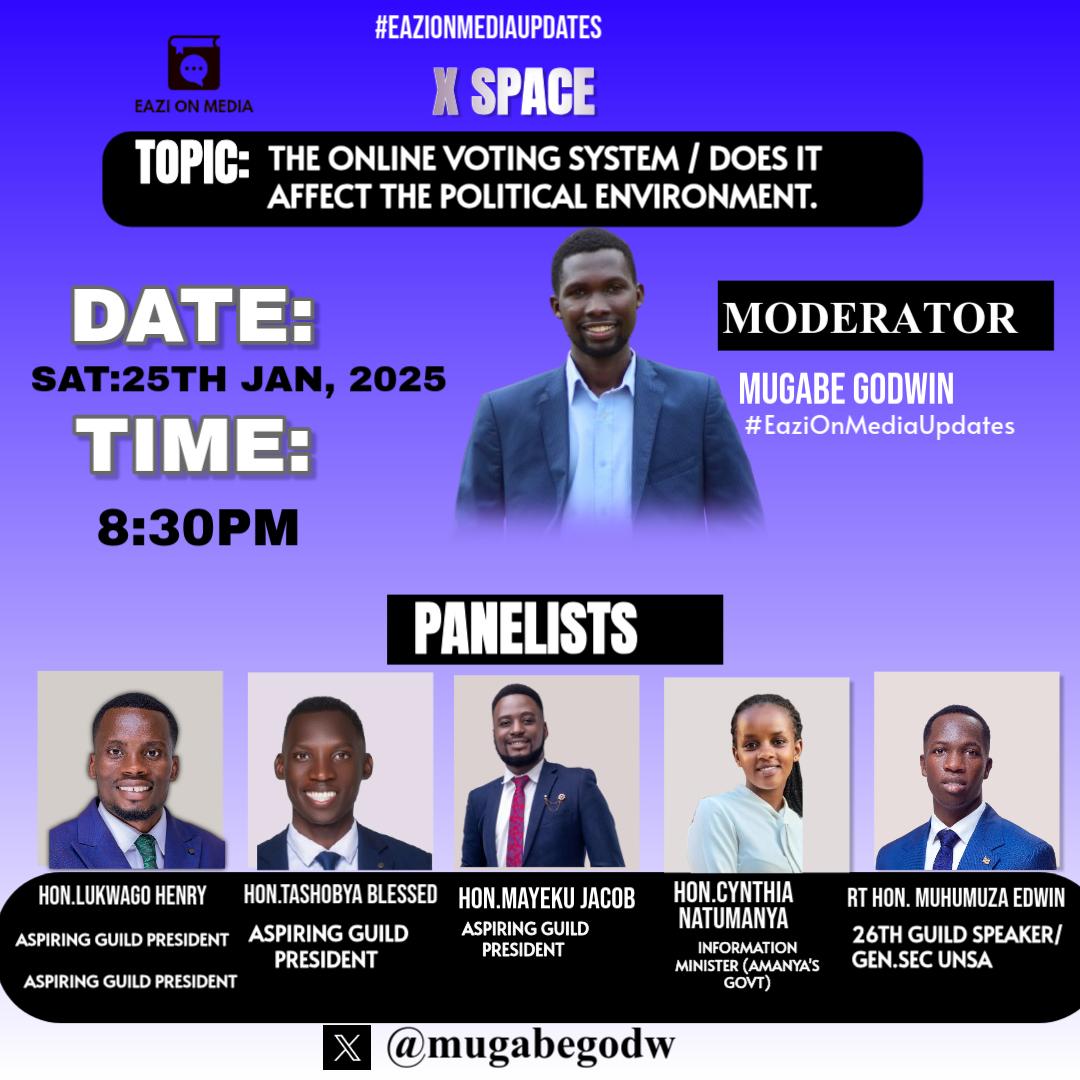 mugabeGodw's tweet image. As the Political Environment heats up @OfficialMubs management proposes to change the mode of Voting from Physical to Online. JOIN US TODAY as we discuss this important topic.
@NatumanyaC64375 @edwinmuhumuza24 @JacobMayeku @henrylkwg