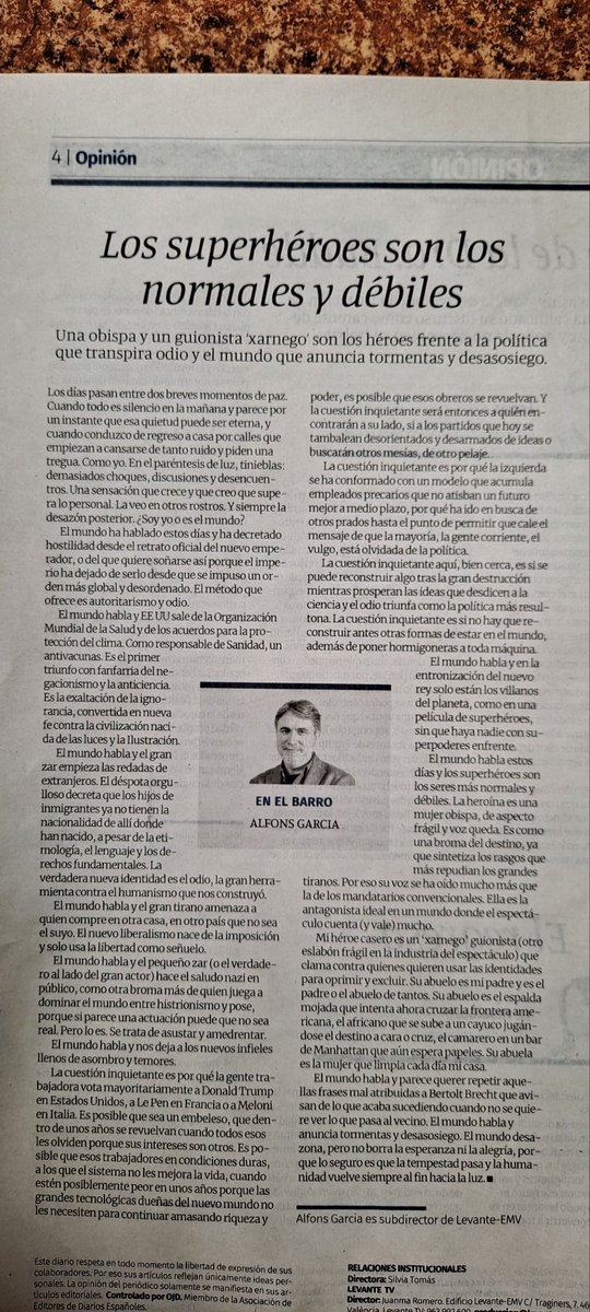 JavierArgente's tweet photo. Lectura necesaria. Cuanta verdad @alfons_garcia69 https://t.co/e1zN3XSjkX