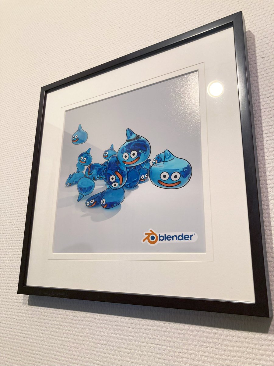 appleshinshin's tweet image. やりたかった夢の一つが叶いました🍎
マルニ額縁画材店さんの額縁シミュレーターを使って簡単にオーダーメイドが出来ました。見た目だけでなく、実際に手に持った時の重みからも高級感が感じられ、大満足です。宝物として大切にします🍎#blender #ドラクエ