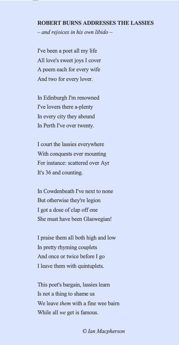 _IanMacpherson's tweet photo. For Burns Day. My favourite Burns poem.     

And he didn't write it.     

I did. https://t.co/25z4O7ZAzw