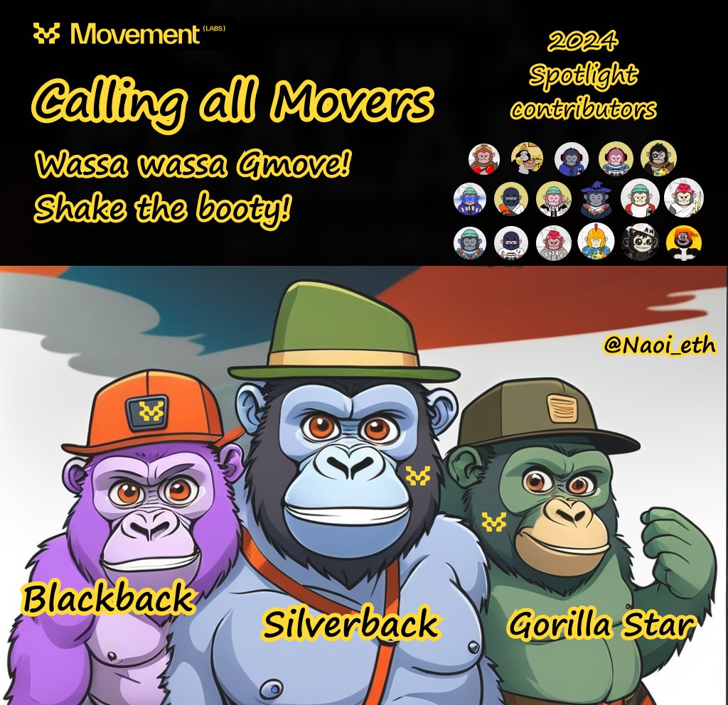 Tomas_gmOL's tweet photo. Calling All Movers @movementlabsxyz @GorillaMoverz
Here we go Gorilla Moverz Gangster! My journey onboard and spread #Moverz
Wassa Wassa GMOVE 2025โ
Shakehe booty!
@GorillaMoverz
@movementlabsxyz
@Joellima47
@gorilla_leon
Keep building https://t.co/4INae4rORy