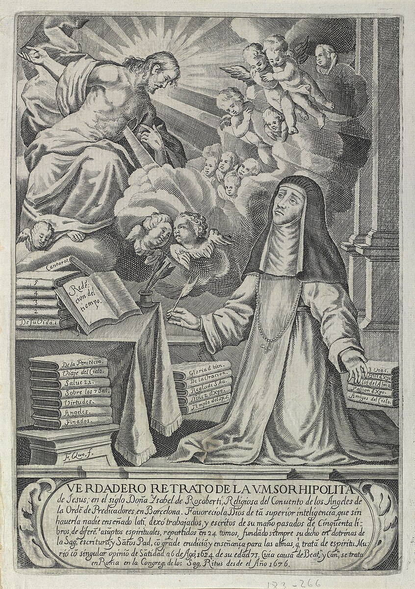 Barcelona Cultura (@bcncultura) on Twitter photo <a href="/MuseuFMares/">Museu Frederic Marès</a> Isabel de Rocabertí, també coneguda com a Sor Hipòlita de Jesús, va ser una monja dominica, teòloga i escriptora catalana que va viure entre els segles XVI i XVII.
La nostra protagonista va ingressar al convent per allunyar-se dels perills del món i no per vocació. <a href="/MuseuFMares/">Museu Frederic Marès</a> Isabel de Rocabertí, també coneguda com a Sor Hipòlita de Jesús, va ser una monja dominica, teòloga i escriptora catalana que va viure entre els segles XVI i XVII.
La nostra protagonista va ingressar al convent per allunyar-se dels perills del món i no per vocació.