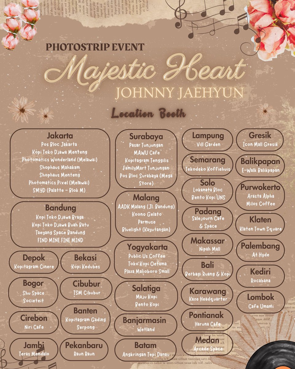 nctprojectsina's tweet photo. ⋆𐙚₊˚⊹♡ Majestic Heart ⟡ ౨ৎ♡⋆˚ ༘ *
Johnny & Jaehyun’s Birthday Photobooth Event by @nctprojectsina
🗓️ 8-14 February 2025
📍https://t.co/vU5tPXz0IK
Let’s celebrate & share your photobooth frame! Don’t forget to tag me! 🎉📸
#februaryboys #johnny #jaehyun #nctprojectsina https://t.co/515PLOEkab