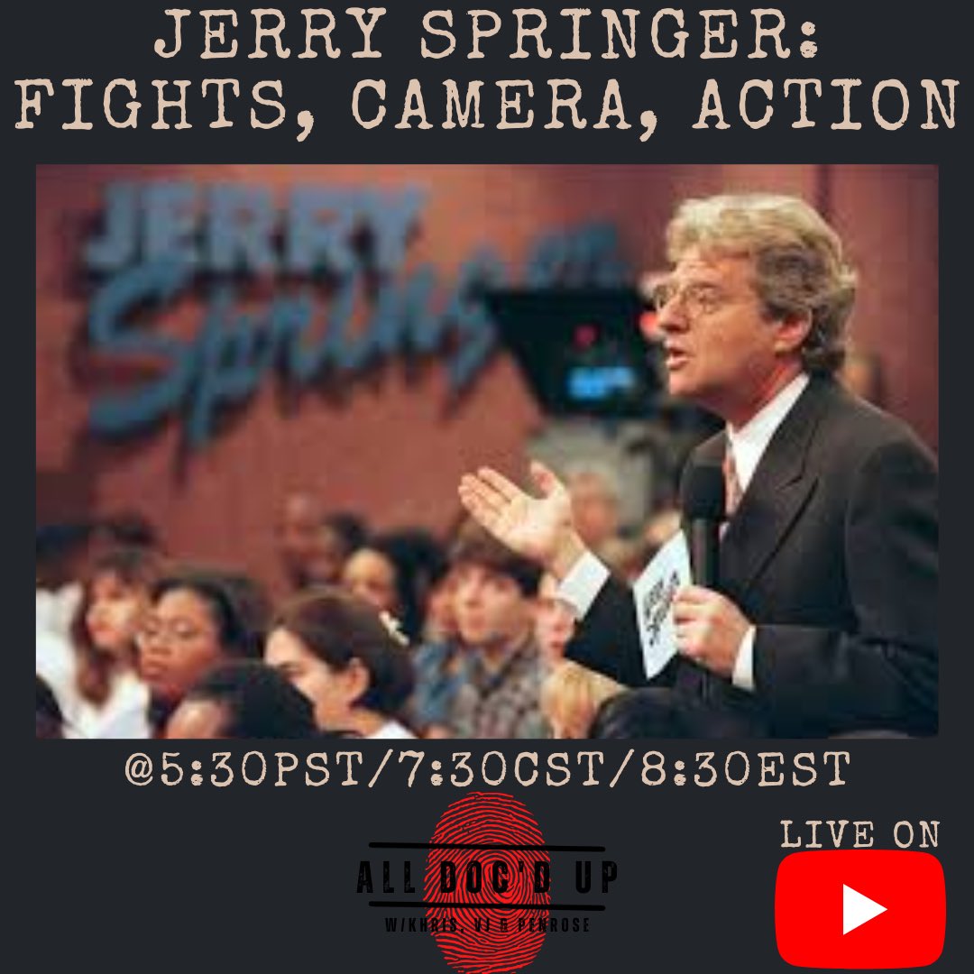 alldocdup's tweet photo. HEY GUYS! @iTS_kHRiS , @vj_burton and @PenroseEames are going live on 1/27/25 to bring you their take on the Springer documentary!!!! Come listen as VJ narrates and navigates, Khris gives intelligent insight and introspection and Penrose… we’ll make sure he has a lighter 🤣🤣🤣 https://t.co/xlrrA2yzZq