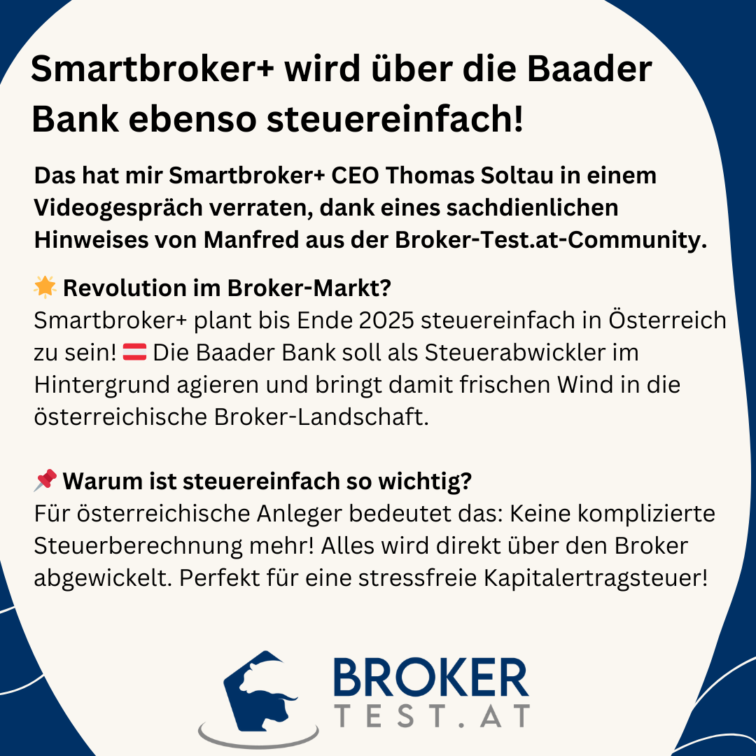 brokertest_at's tweet photo. Beben am österreichischen Broker Markt? 🤯
ER, der Smartbroker+, wird auch steuereinfach!
War das erst der Start? Folgen noch viele andere?
👉🏽 zum aktuellen Video: https://t.co/isfv96pS6N
#smartbroker #baaderbank #steuereinfach #kest #traderepublic #scalablecapital https://t.co/5lBLbmV2iy