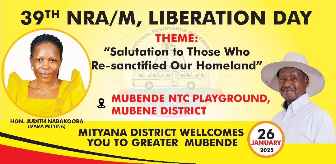 Dear friends, Country men and women, all People of Greater Mubende. I call upon you to turn out in big numbers as we welcome HE <a href="/KagutaMuseveni/">Yoweri K Museveni</a> for the national celebrations at Mubende National Teachers' College. Its 39 Years of NRM/A and we salute all those who gave their lives