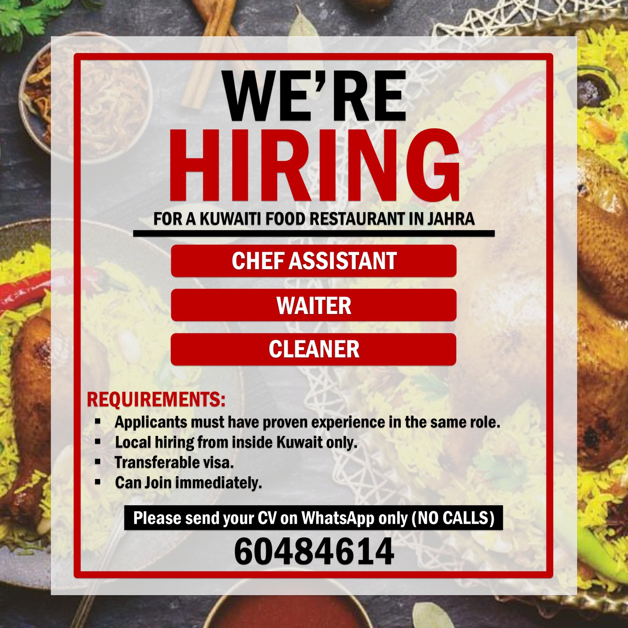 Image Jobs in Lebanese Restaurants Company, Kuwait job, iiQ8, IndianInQ8, iik