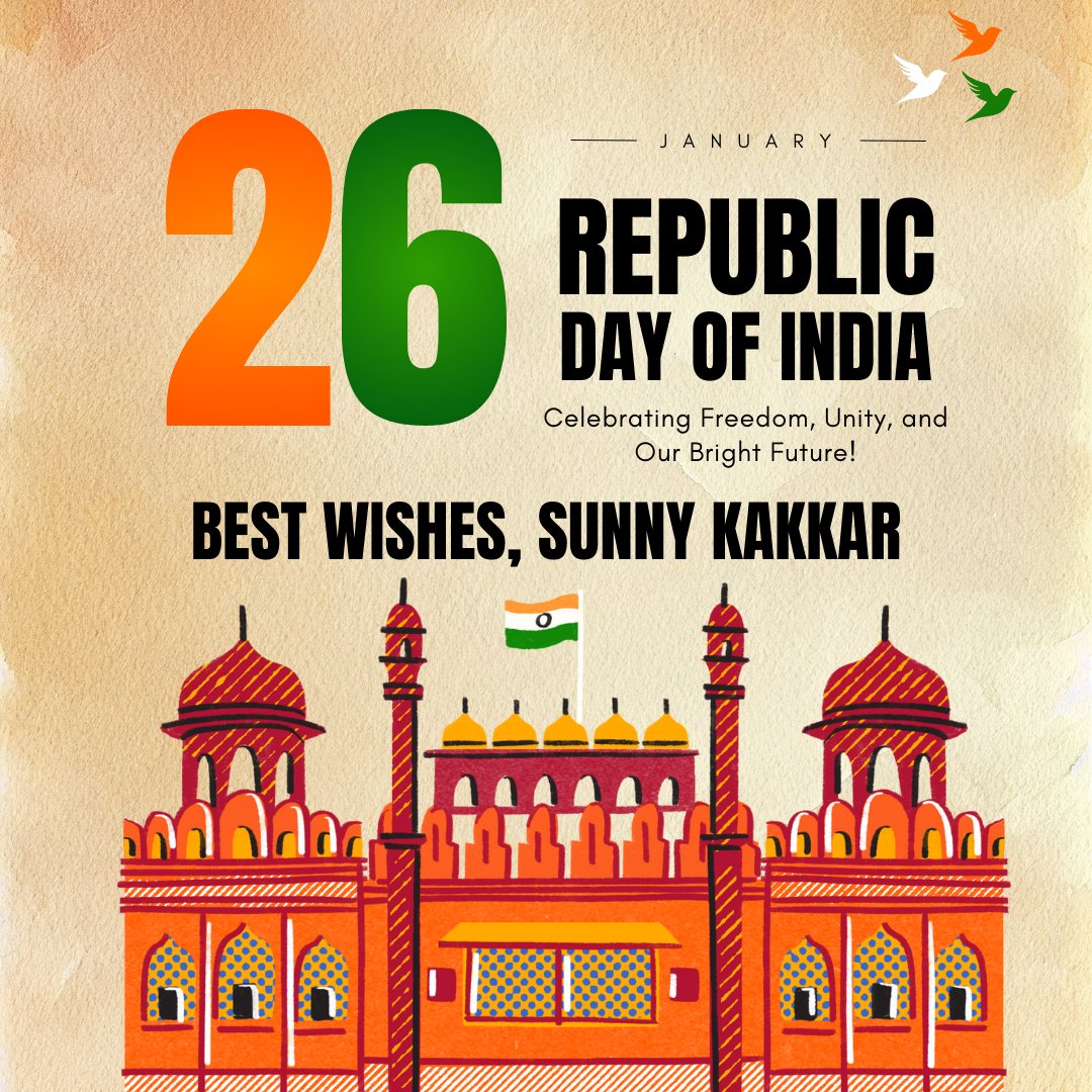 sunny_kakkar6's tweet photo. 🇮🇳 Happy Republic Day! 🇮🇳
Let’s celebrate the enduring values of freedom, unity, and the bright future that lies ahead for our great nation! ✨
#RepublicDay2025 #FreedomAndUnity #BrightFutureAhead #ProudIndian #SunnyKakkar  #TogetherWeRise #JasaRobot https://t.co/6jPsDIWnuM