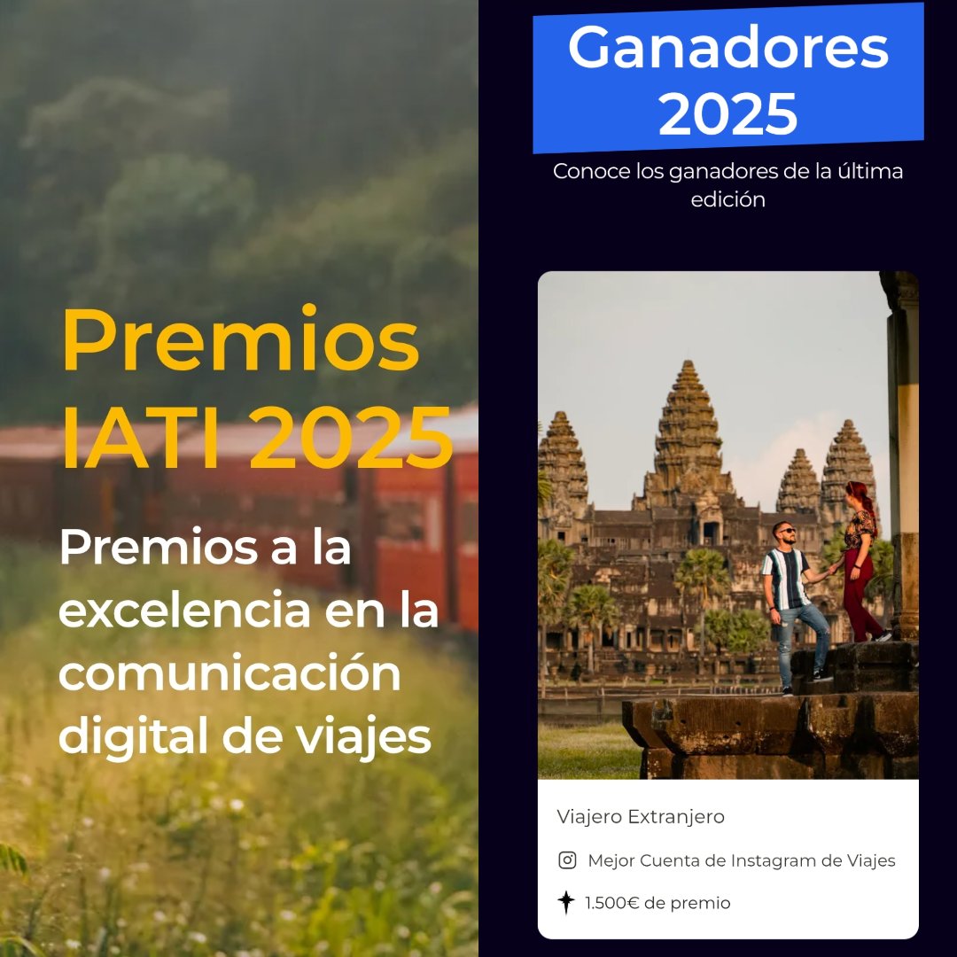 Muchísimas felicidades a Víctor y Elena, vecina de Sacedón, que han conseguido el premio Iati 2025 a la mejor cuenta de Instagram de viajes por su proyecto Viajero Extranjero.

Además de su perfil, os recomendamos su página viajeroextranjero.com para preparar viajes.