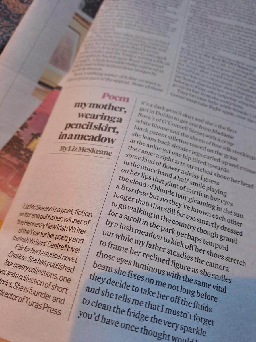 Elizabeth McSkeane (@emcskeane) on Twitter photo Huge thanks to #GerardSmith <a href="/IrishTimes/">The Irish Times</a> for publishing my poem 'my mother, wearing a pencil skirt, in a meadow' as today's #saturdaypoem <a href="/poetryireland/">Poetry Ireland / Éigse Éireann</a> <a href="/DublinCityofLit/">Dublin UNESCO</a> <a href="/IrishLitTimes/">Irish Literary Times</a> <a href="/IrishWritersCtr/">Irish Writers Centre</a> <a href="/ByLeavesWeLive/">Scottish Poetry Library</a> <a href="/Skylight47Poems/">Skylight 47</a> <a href="/BooksUpstairs/">Books Upstairs</a> Huge thanks to #GerardSmith <a href="/IrishTimes/">The Irish Times</a> for publishing my poem 'my mother, wearing a pencil skirt, in a meadow' as today's #saturdaypoem <a href="/poetryireland/">Poetry Ireland / Éigse Éireann</a> <a href="/DublinCityofLit/">Dublin UNESCO</a> <a href="/IrishLitTimes/">Irish Literary Times</a> <a href="/IrishWritersCtr/">Irish Writers Centre</a> <a href="/ByLeavesWeLive/">Scottish Poetry Library</a> <a href="/Skylight47Poems/">Skylight 47</a> <a href="/BooksUpstairs/">Books Upstairs</a>