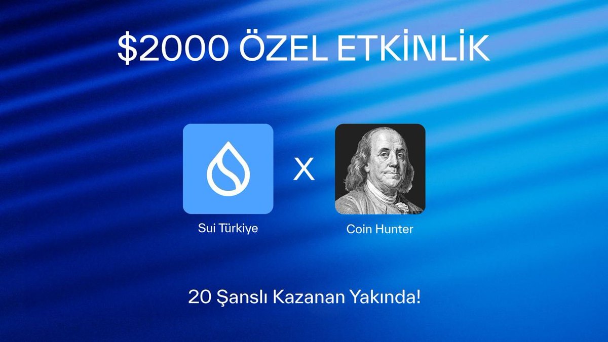 Coin Hunter (@bycoinhunter) on Twitter photo $2000 ÖZEL ETKİNLİK💧
1️⃣ Takip: <a href="/SuiNetwork_TR/">Sui Türkiye 🇹🇷</a>
2️⃣ 2 Arkadaşını Etiketle
3️⃣ RT - FAV
Piyasa ve TVL değeri olarak SUI ekosistemi rekorlar kırdı. Son 6 ayda en çok yükselen Layer1 projesi $SUI oldu. Şimdi bunu kutlayalım. Kazanan 20 takipçim yakında! 🎉 $2000 ÖZEL ETKİNLİK💧
1️⃣ Takip: <a href="/SuiNetwork_TR/">Sui Türkiye 🇹🇷</a>
2️⃣ 2 Arkadaşını Etiketle
3️⃣ RT - FAV
Piyasa ve TVL değeri olarak SUI ekosistemi rekorlar kırdı. Son 6 ayda en çok yükselen Layer1 projesi $SUI oldu. Şimdi bunu kutlayalım. Kazanan 20 takipçim yakında! 🎉