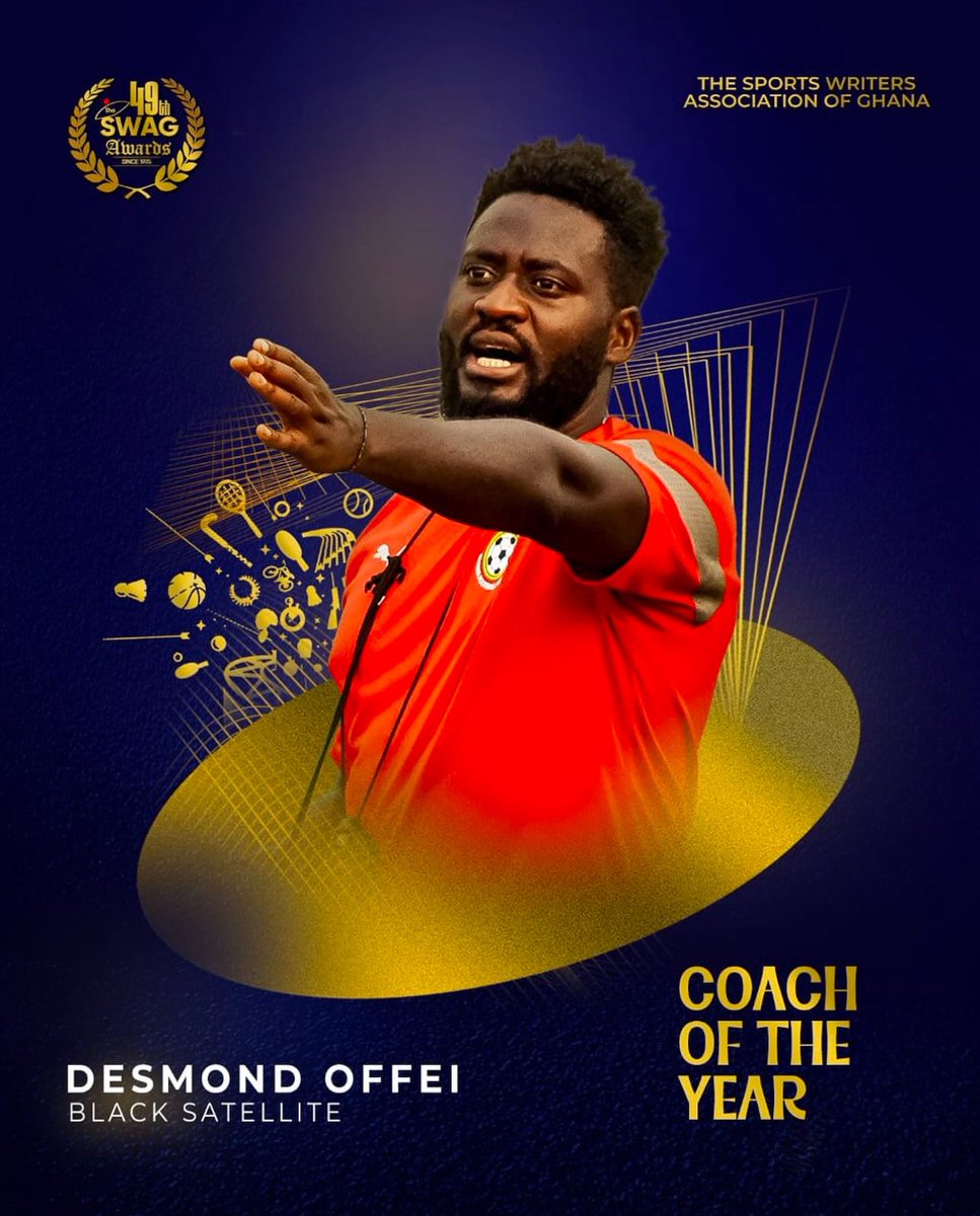 Honored and humbled to be recognized as Coach of the Year by the Sports Writers Association of Ghana 

A huge thank you to the GFA, the incredible technical team of the Black Satellites, and the boys who give their all on the field. 

This is a team effort, and I’m beyond