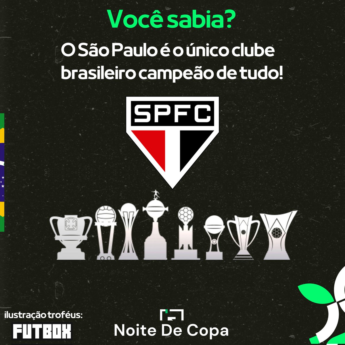 Noitedecopa's tweet photo. 🔎 VOCÊ SABIA?

O São Paulo é o único clube brasileiro CAMPEÃO DE TUDO.

✅️ Supercopa do Brasil 
✅️ Copa do Brasil 
✅️ Campeonato Brasileiro 
✅️ Mundial 
✅️ Copa Libertadores 
✅️ Recopa 
✅️ Copa Sul-americana 

Com a conquista de Supercopa 2024 o tricolor atingiu a marca histórica. 🇾🇪

📷 @Noitedecopa
