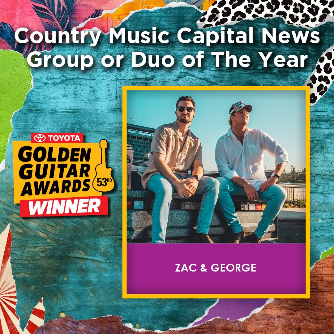 The winner of the Golden Guitar for Country Music Capital News Group or Duo of the Year goes to... 

Zac &amp; George!

#GoldenGuitars #TCMF2025