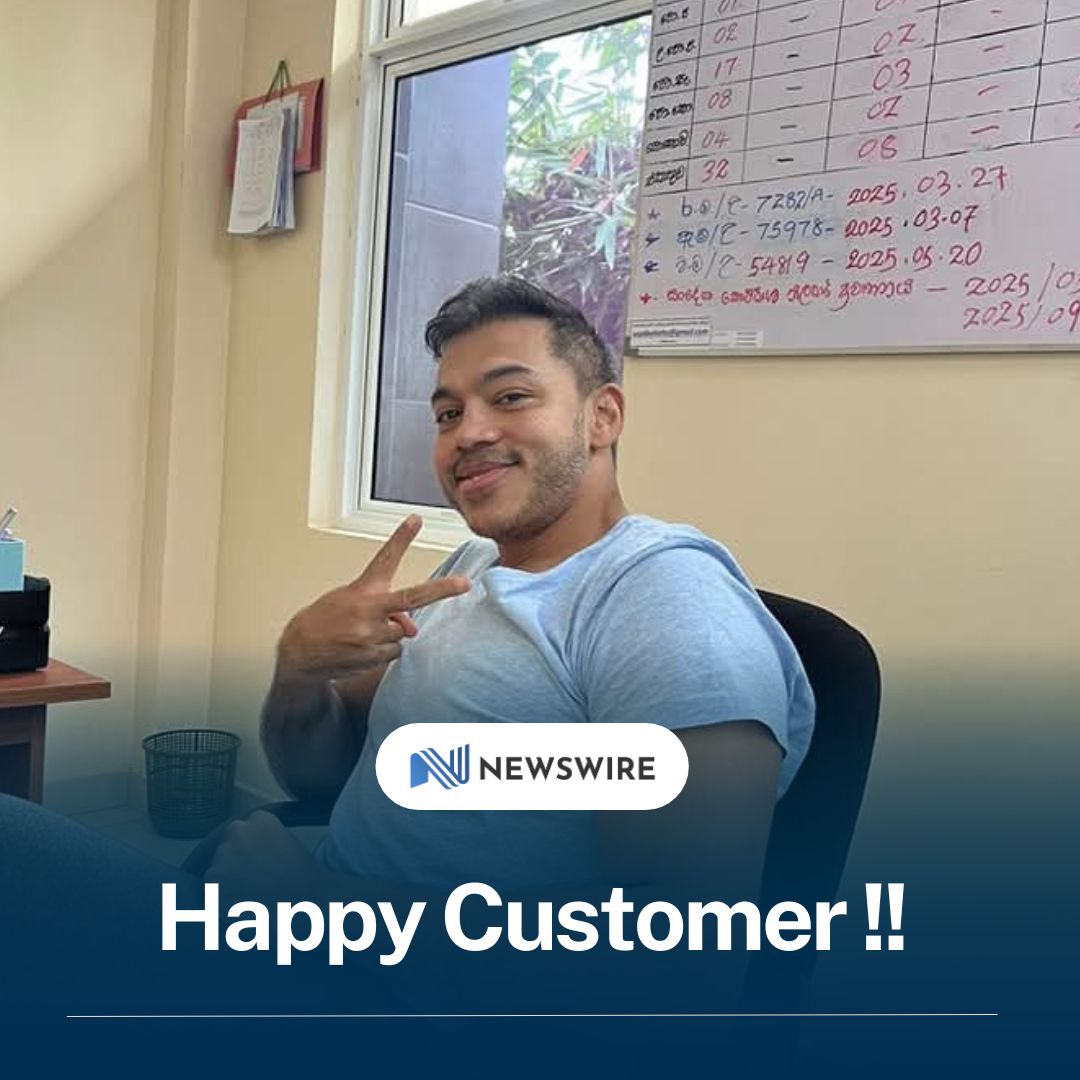 NewsWireLK's tweet photo. "Happy Customer of Sri Lanka Police" :  A viral picture of Yoshitha Rajapaksa, in a cheerful mood while seated at a police station following his arrest, is currently making waves on social media. Many users have called for similar facilities to be provided to other suspects under arrest, including the use of dual air-conditioned vans for transportation post-arrest.
