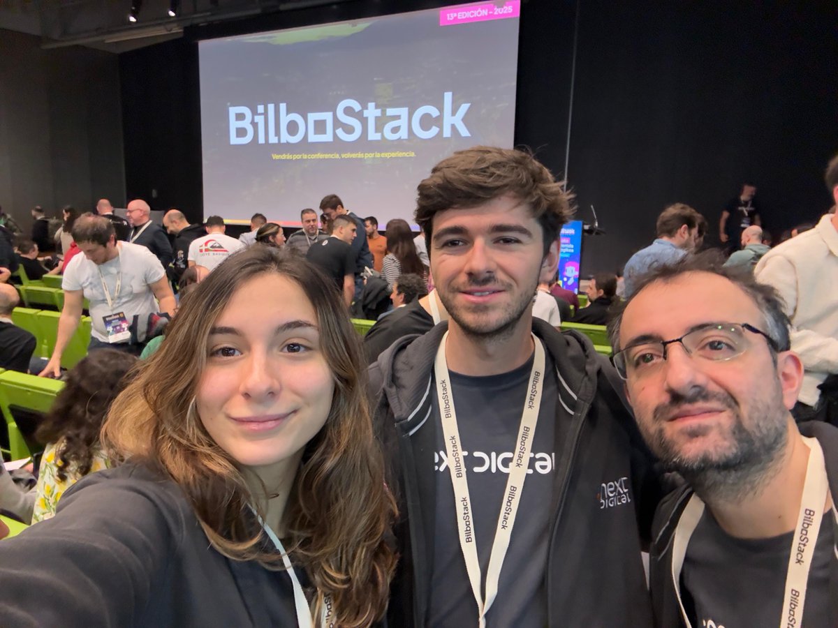 nextdigitalhub's tweet image. ¡Equipo nexter en @BilboStack! 
Hemos venido a aprender, a llevarnos ideas y a conectar. ¡Si nos ves, salúdanos! 😇
#bilbostack25