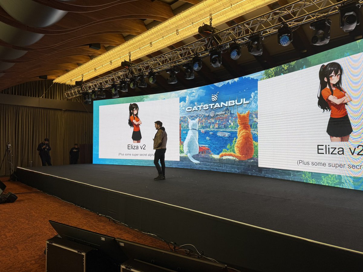 JupiterExchange's tweet image. .@shawmakesmagic from @ai16zdao reviews eliza v2 at catstanbul

open source ai is coming live