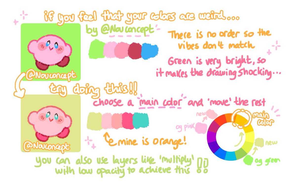 nouconcept's tweet photo. some color theory silly tips! 🌈🎨 https://t.co/wcFjIzoW3V