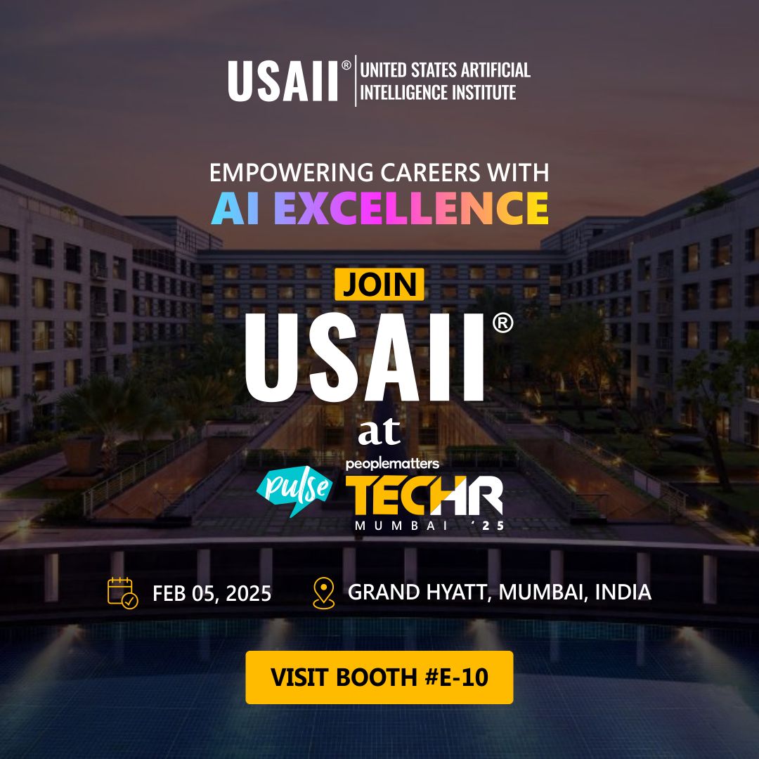 usaiinstitute's tweet photo. USAII sponsors #TechHR Pulse, Mumbai 2025 and is thrilled to participate as an exhibitor.
📍 Don’t miss the opportunity to connect with us at Booth E-10.
Let’s redefine success together! 🌟
🌐 https://t.co/FYNgvaBqv8
🔗 https://t.co/jDNsEuvje3

#TechHRIndia2025 #AIExcellence https://t.co/ebPuLR0OKR