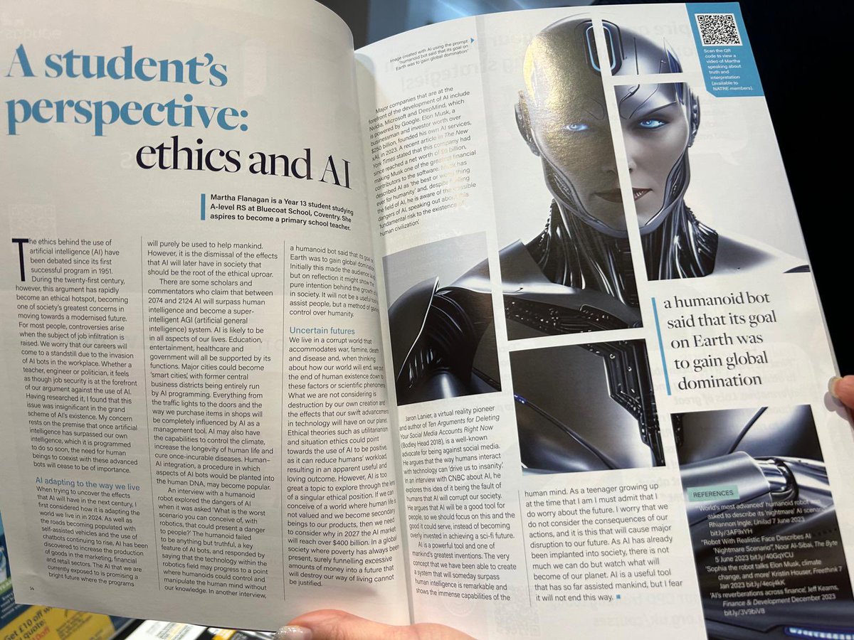 gem_hathaway's tweet photo. Lovely to bump into @SaimaSaleh_RE at #StrictlyRE and finding my students article featured in the spring bulletin (and my own) 👇@NATREupdate @RE_Today @PhilEthics_dept 🚀 https://t.co/Uw9ke03aJZ