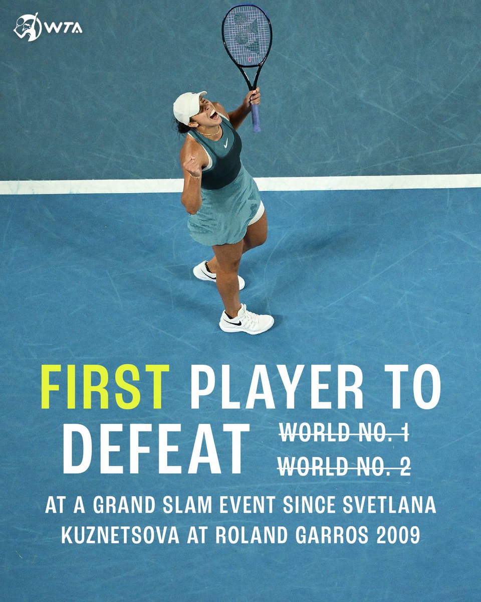 WTA's tweet photo. what a way to win your first Grand Slam! 😮‍💨

#AO2025 https://t.co/idaNGZjk1c