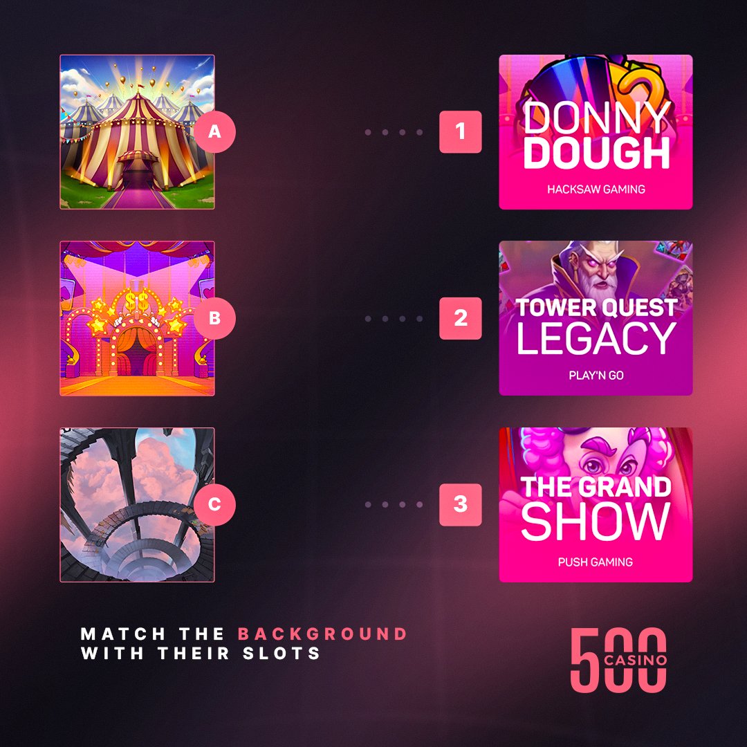 500Casino's tweet photo. A random person who can connect the background with the respective slot gets $50!

🔁 + 500ID https://t.co/dPYbgwEWhC