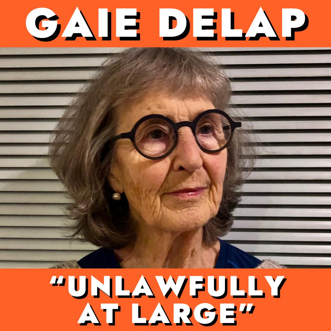 JustStop_Oil's tweet photo. 78 Year Old Grandmother "Unlawfully at Large" According to Prison Authorities

On Friday Gaie was told 20 days was being added to her already 20 month prison sentence. 

The reason? For being "unlawfully at large" during the days the tagging company claimed her wrists were too small for a tag. 

Write to your MP demanding Gaie's release here: https://t.co/vRYEZLTEGD