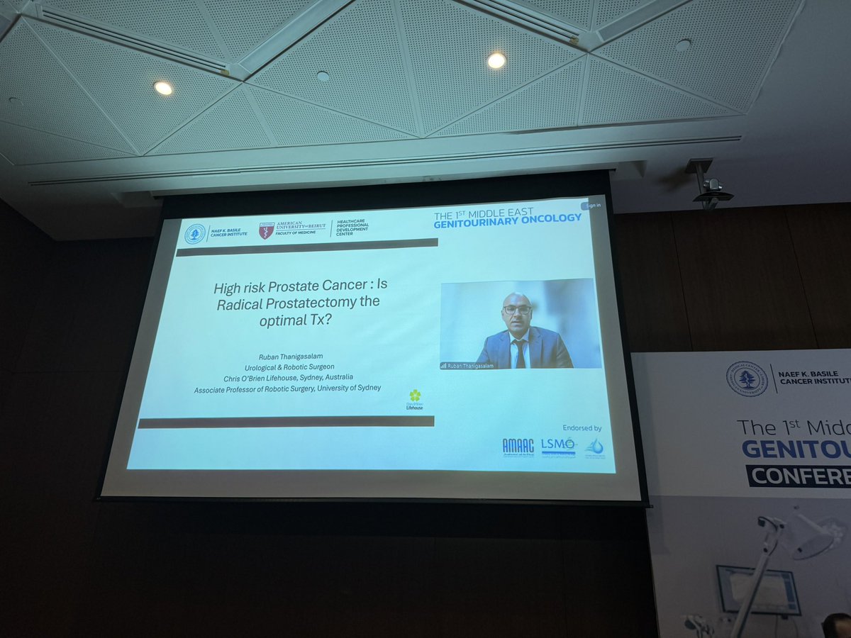 Albert El Hajj, MD (@dralbert) on Twitter photo Morning prostate session from the first Middle East GU oncology symposium <a href="/AUBMC_Official/">American University of Beirut Medical Center</a> with an exciting debate between my friend <a href="/drruban/">Ruban Thanigasalam</a> defending surgery for high risk prostate cancer and Dr George Hruby defending radiation therapy Morning prostate session from the first Middle East GU oncology symposium <a href="/AUBMC_Official/">American University of Beirut Medical Center</a> with an exciting debate between my friend <a href="/drruban/">Ruban Thanigasalam</a> defending surgery for high risk prostate cancer and Dr George Hruby defending radiation therapy