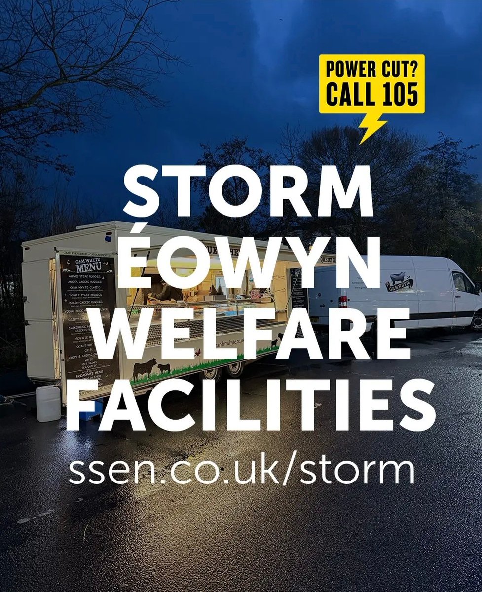EperAgi's tweet photo. If you are in Argyll without power, SSE is opening a number of food and drink vans where you can get a free hot drink and meal. https://t.co/3wdDkW6zm5