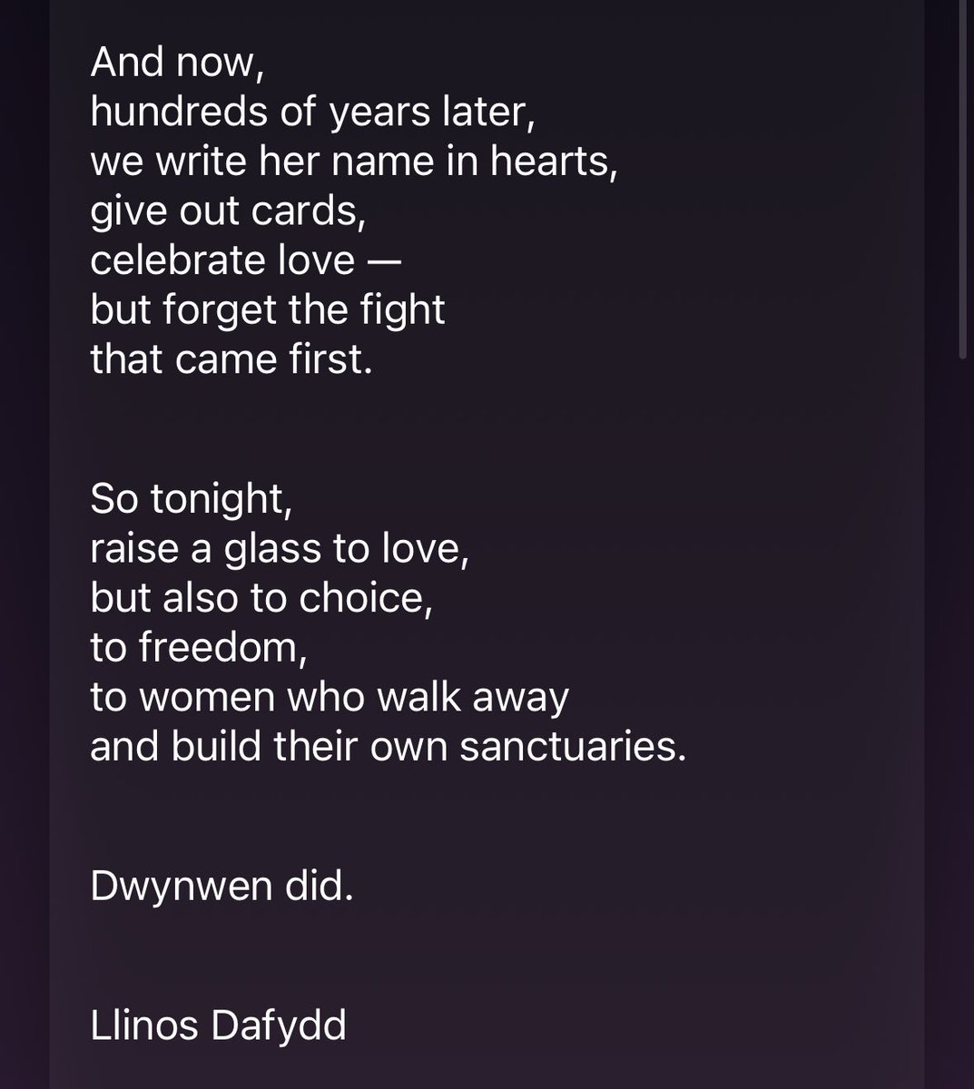 ⚡️Llinos Dafydd⚡️ (@dafyddllinos) on Twitter photo ✨ Dwynwen did. ✨
Not just a saint, not just a love story — a woman who chose herself.
#SantesDwynwen ✨ Dwynwen did. ✨
Not just a saint, not just a love story — a woman who chose herself.
#SantesDwynwen