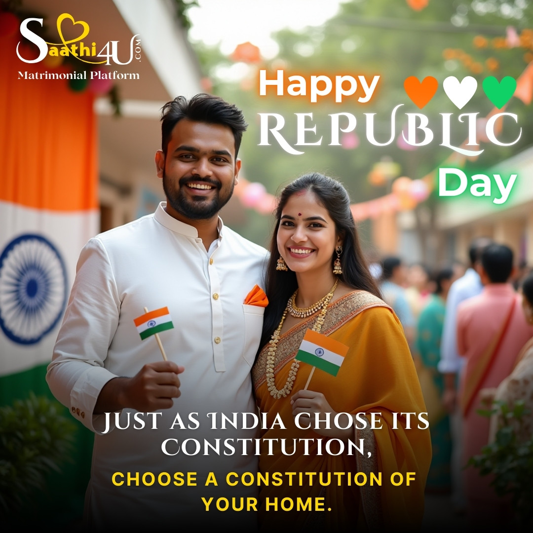 Saathi4u's tweet photo. ๐ฎ๐ณ Happy Republic Day! ๐ฎ๐ณ
Saathi4U ke saath, Apne Ghar ki Queen ko karein choose!" โจ
FREE Register now.
๐ https://t.co/TfNIjICTT3
#RepublicDay #Saathi4U #PerfectMatch #republicday #26january #constitutionofindia #india #bharat #skyforce #deshmera #tiranga #indian #delhi #shaadi https://t.co/JJiSI9ZxxO