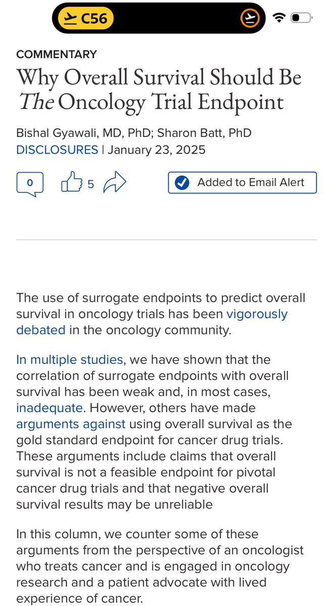 Every time they approve a drug based on non-survival endpoint, they give us some excuse. I have collected those excuses. There are seven of them.
In this new column in <a href="/Medscape/">Medscape</a> , I and Dr. Sharon Batt, a cancer survivor and regulatory science expert, list these seven arguments
