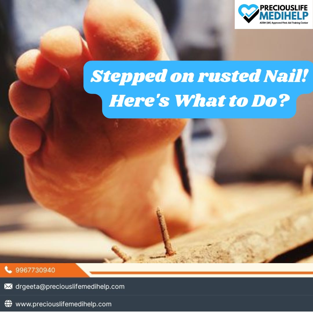 PreciouslifeMed's tweet image. Stepped on a rusted nail? Stay calm, clean the wound, and seek medical help if needed. Don't forget a tetanus shot if it's been a while! 🩸💉 #PreciousLife #MediHelp #HealthFirst