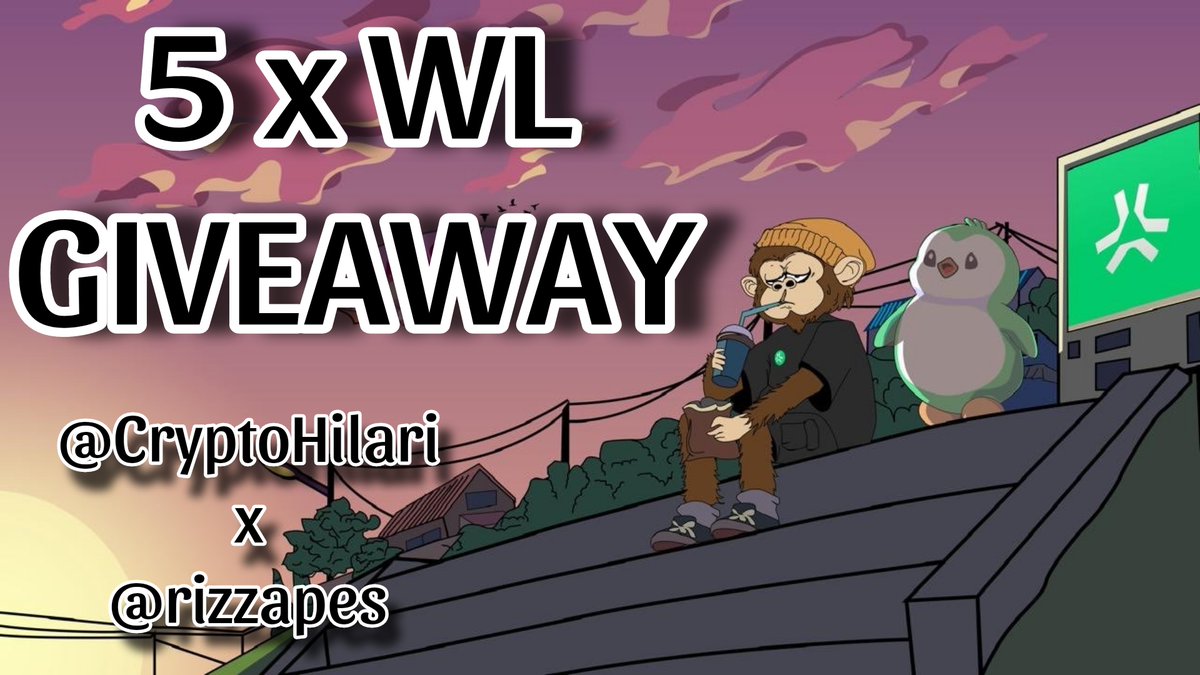 ⚔️ <a href="/rizzapes/">rizzapes</a>  WL Giveaway 🔥

🎟 Giveaway - 5 x ( FCFS Wl Spots )

To Enter -
1️⃣ Follow <a href="/rizzapes/">rizzapes</a> &amp; @cryptohilari
2️⃣ ❤️, RT &amp; Tag your 3 friends
3️⃣ Join dc -   discord.gg/PeVD9yVt
⌛️Winners Announced in 24 hours !

#Giveaway #WL #FREEMINT #Abstract #NFTGiveaways