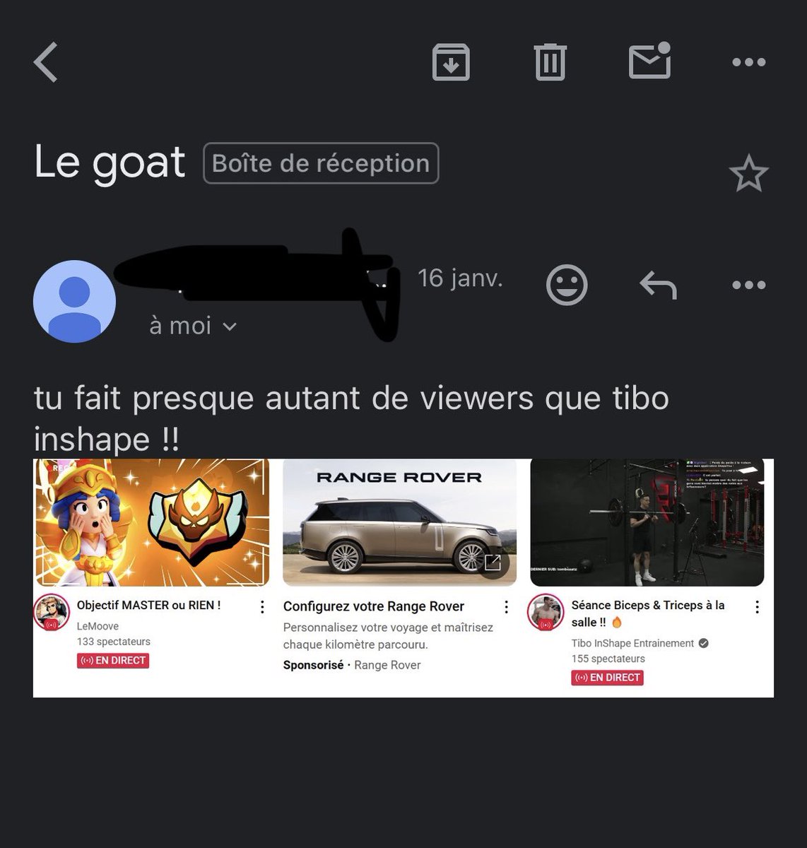 ptdrrr le mail que je reçois
