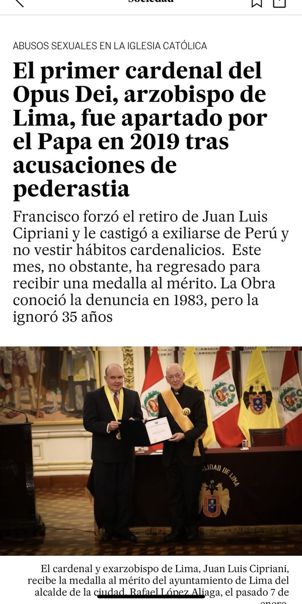 alvarezrodrich's tweet photo. Graves denuncias como esta sobre Cipriani que eran plenamente conocidas en la iglesia desde hace muchos años y que, sin embargo, eran pasadas por alto con un silencio que se volvía cómplice https://t.co/PrZZwynM9I