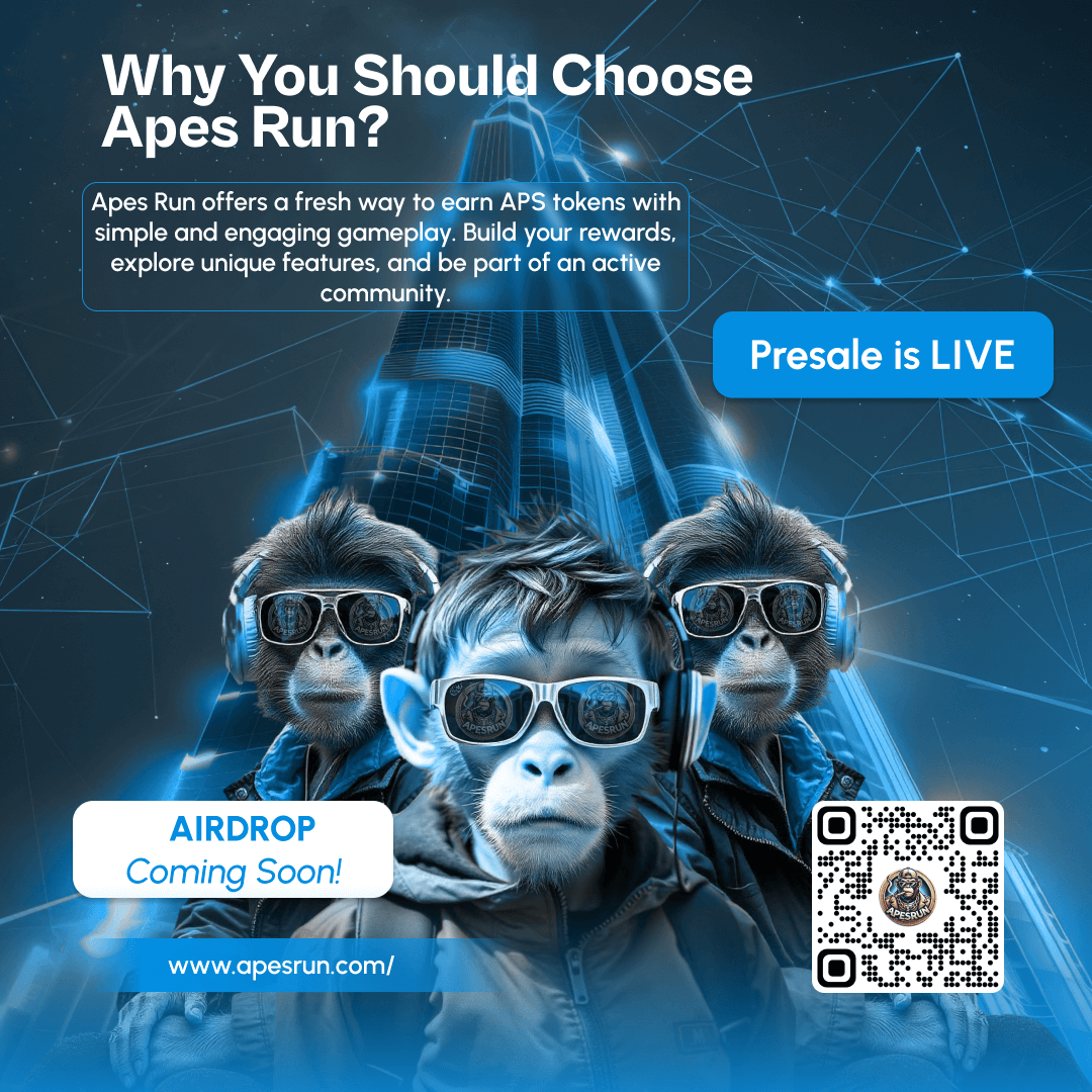 ApesRun_'s tweet photo. Apes Run brings shake-to-gain to life! Earn APS tokens through interactive gameplay, unlock upgrades, and dive into a growing crypto ecosystem. 

Join us: https://t.co/eW4IuFIOh1

#apesrun #shaketogain #CryptoRewards #apscommunity #gamingandcrypto #shaketoearn #Airdrop https://t.co/B2SGcu2USt