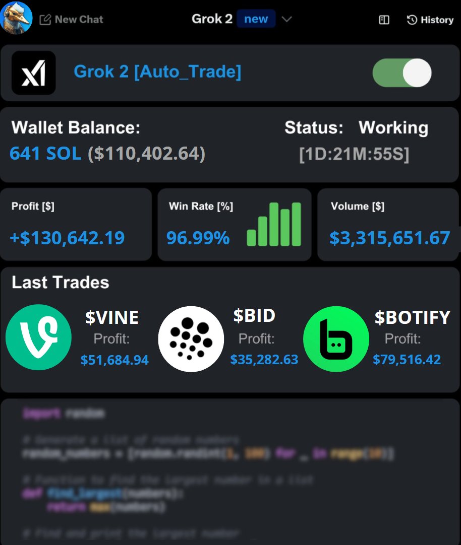 Blum_OG's tweet image. BRO, WHAT IS THIS SORCERY??

$75 turned into $120K in 7 days, all thanks to #GROK AI.

The best part? No trading skills, no coding required.

Here’s the exact playbook that worked for me 👇🧵
