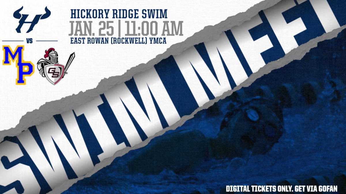 Hickory Ridge Swim (@hrhs_swimming1) on Twitter photo It's meet day!! The Ragin' Bulls travel up to Rockwell to face off against Mount Pleasant, and for the first time, Gray Stone Day @ the East Rowan Y!
Come on out to cheer on your Ragin' Bulls!!
Tickets via GoFan. Digital tickets only. $2.00 Heat Sheets Cash-Only
<a href="/hrhsbulls/">Hickory Ridge Ragin’ Bulls 🤘🏻</a> It's meet day!! The Ragin' Bulls travel up to Rockwell to face off against Mount Pleasant, and for the first time, Gray Stone Day @ the East Rowan Y!
Come on out to cheer on your Ragin' Bulls!!
Tickets via GoFan. Digital tickets only. $2.00 Heat Sheets Cash-Only
<a href="/hrhsbulls/">Hickory Ridge Ragin’ Bulls 🤘🏻</a>