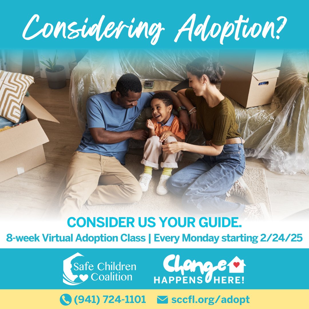 Whether you’re exploring adoption or ready to begin, we’re ready to give you everything you need for a successful journey. If you’re ready to make a lasting impact on the life of a child, join us for our upcoming class! Visit sccfl.org/adopt to learn more and sign up.